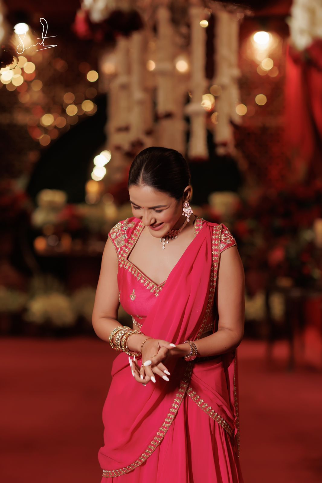 Gulrose Lehenga Drape