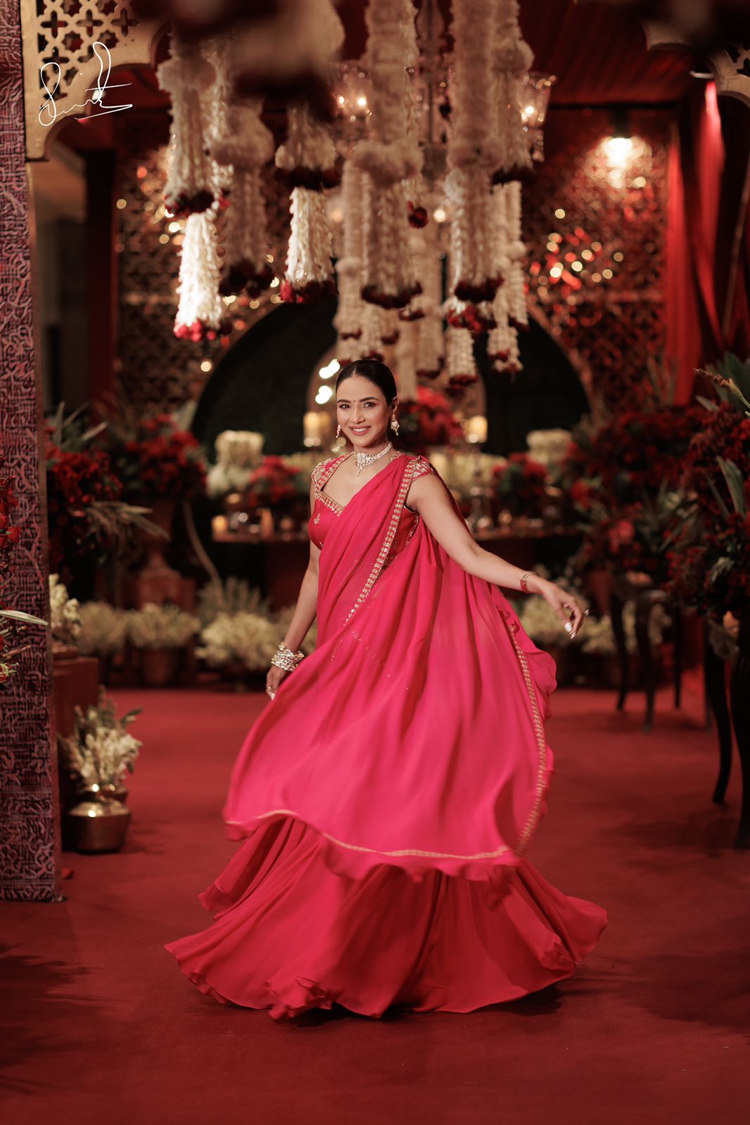 Gulrose Lehenga Drape