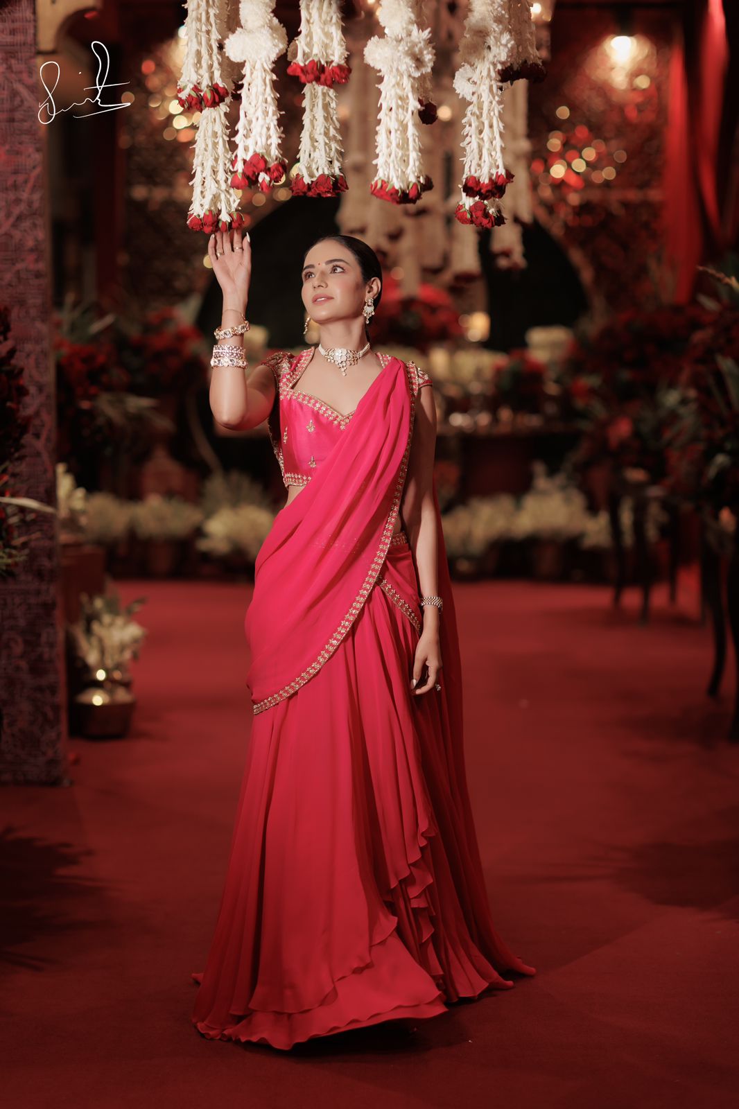 Gulrose Lehenga Drape