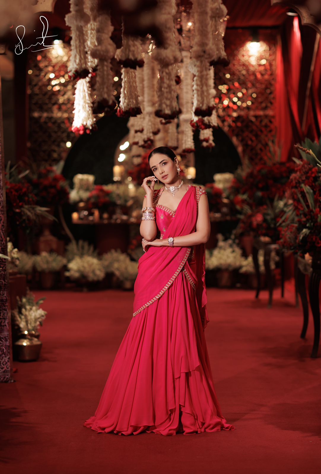 Gulrose Lehenga Drape